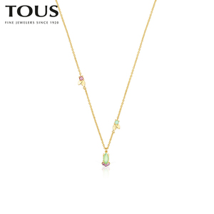 tous/桃丝熊新品fragile nature系列绿玉髓紫水晶项链女