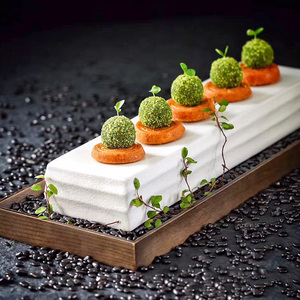 中式长方砖头形平盘寿司点心肥牛盘子异形陶瓷意境菜摆盘餐具包邮