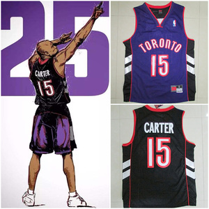 猛龙队carter文斯卡特15号扣篮大赛复古版刺绣球衣背心篮球服宽松