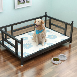 狗床可大型犬铁艺狗窝dog bed tie yi kennel solid wood pet mat