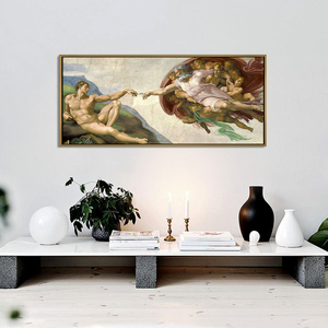 michelangelo米开朗基罗世界名画《创世纪》客厅民宿装饰画挂画