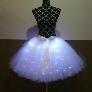 LED欧美外贸节日活动派对成人电音节发光裙带灯半身裙ledtutu长裙