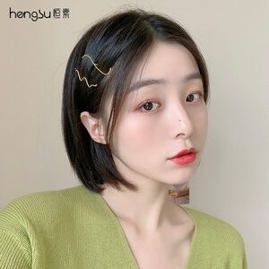 短发发夹女侧边金属曲线设计感发卡夏季个性前额刘海碎发夹子头饰
