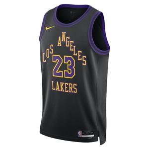 nike耐克nba湖人队城市版詹姆斯男士运动篮球t恤球衣dx8506-012