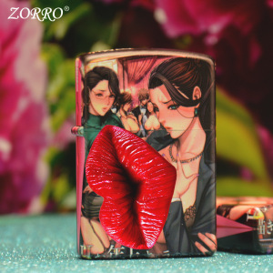 zorro佐罗打火机煤油防风翻盖彩印织田性感美女收藏个性创意