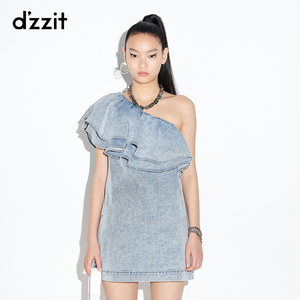 地素印花牛仔裙