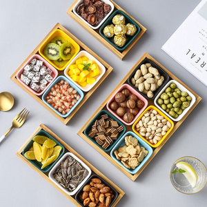干果盒创意糖果盒家用零食碟组合分格带盖客厅婚庆过年瓜子糖果盘