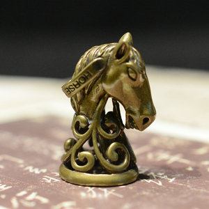 纯铜马头铃铛吊坠手工幸运马铃铛黄铜钥匙扣纯铜车钥匙链马头装饰