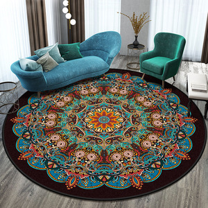 曼陀罗民俗波西米亚风卧室圆形地毯客厅防滑沙发脚垫瑜伽打坐垫