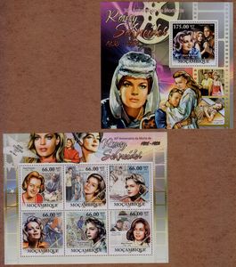 莫桑比克电影明星邮票~罗密·施耐德、茜茜公主2全小型张新看描述