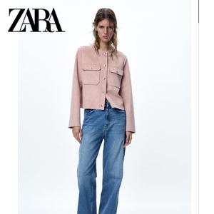 ZARA 新款 女装 绒面质感效果短款夹克外套 3046036 620