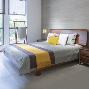 东家家具胡桃木新中式实木床原木风床双人床主卧婚床美式床轻奢床