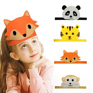 动物新款儿童剧可爱狐狸头饰表演道具节目帽子亲子造型装扮5人付款13