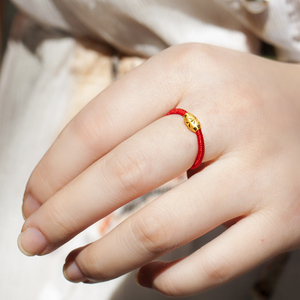 绳手编戒指黄金