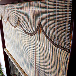 竹帘窗帘卷帘竹帘子折叠门帘推拉门饭店隔断遮阳竹移门竹帘门定做