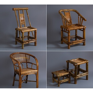 四川家用竹椅子凳子靠背椅手工老式竹编儿童小竹凳编织宝宝躺椅