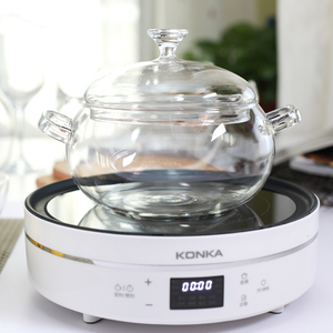 耐高温电陶炉玻璃锅明火直烧家用双耳锅电磁炉汤锅透明焖烧锅炖锅