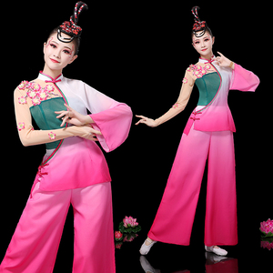 秧歌服演出服女成人2022新款冬季民族舞蹈扇子舞套装艺考伞舞服装