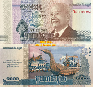全新柬埔寨1000瑞尔纸币 外国钱币外币世界亚洲保真钞