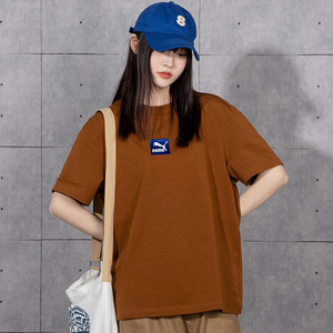 puma彪马官方短袖男2022夏季新款棕色半袖男士情侣运动t恤536781