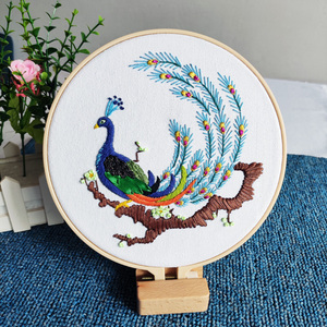 孔雀刺绣diy