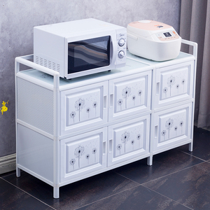 碗柜家用2021新款厨柜简易厨房储物柜客厅靠墙边置物柜铝合金橱柜