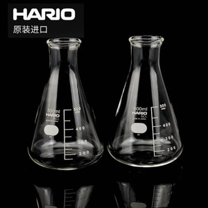 HARIO三角烧瓶带参考刻度小口锥形瓶耐热烧杯三角量杯日本产进口