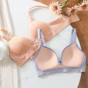 薄款少女学生内衣胸罩无钢圈聚拢调整型性感三角杯丰胸女内衣胸罩