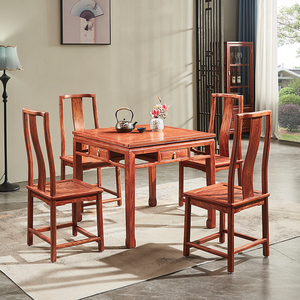 新中式红木四方桌刺猬紫檀八仙桌花梨木茶桌全实木家用正方形饭桌