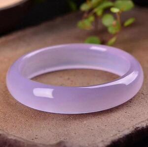 一元新款其他拍卖 紫罗兰冰种本命年玉手镯女款天然a货紫玉髓镯子