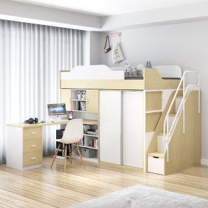 多功能双层床书桌组合成人