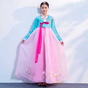 朝鲜服装纱裙韩服女日常鲜族装改良韩国古装成人大长今舞蹈演出服