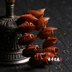 橄榄核雕刻苏工名家雨辰精品核舟记小船一帆风顺手串手链佛珠文玩