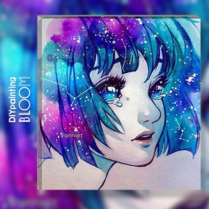 diy数字油画 客厅填色手绘人物装饰画定制包邮星空少女
