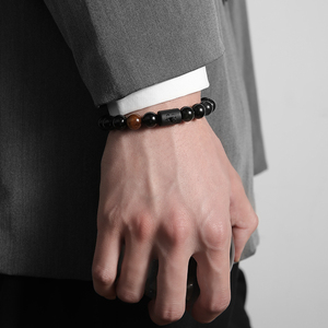 克兰茜黑曜石手链男潮高级感十二星座佛珠手串男生珠子串珠首饰女