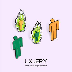 lxjery | billie eilish碧梨标志小人胸针 ins风个性徽章别针