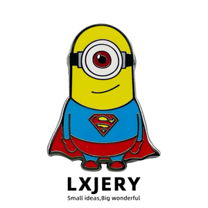 LXJERY 小黄人超人胸针 可爱卡通金属徽章 创意书包装饰衣领别针