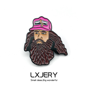 lxjery | 阿甘正传胸针 长发阿甘卡通头像金属徽章 书包装饰配饰