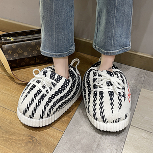 搞怪创意椰子面包鞋女2021年秋冬新款加绒保暖窝窝鞋防滑底棉鞋女