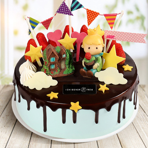 子情贝诺小王子蛋糕儿童男孩宝宝卡通创意生日蛋糕深圳同城配送