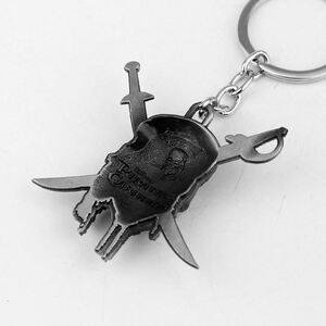 标志钥匙扣挂件配饰加勒比海盗5船长杰克 双刀骷髅头df