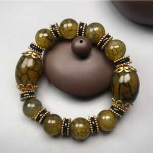 即将结束一元拍卖 捡漏天然龙鳞纹玛瑙手串 男款转运玉石手链