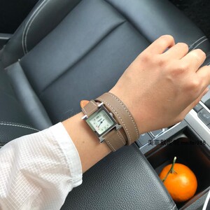 钟表配件双层亮面通用男女真皮竹节纹香港头层牛皮表带白石源黄氏