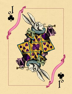 0146 junk journal 爱丽丝梦游仙境扑克牌手帐素材6套全