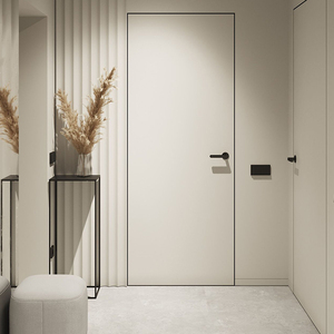 极简窄边框铝木门环保免漆生态室内套装门卧室隔音房间平开门定制