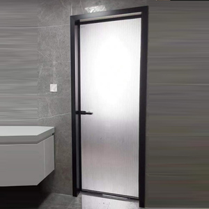 极简窄边卫生间平开门黑色长虹玻璃厨房钛镁铝合金厕所白色推拉门