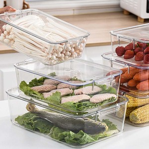 冰箱收纳盒保鲜盒专用冷冻冷藏果蔬密封盒透明塑料方形带盖家商用