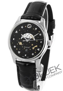 日本代购gucci古驰星空月相石英中性腕表ya126327