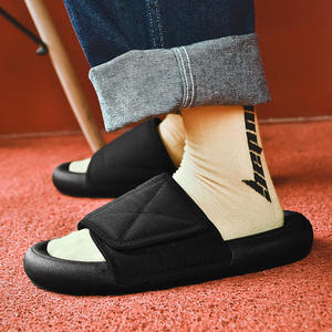 椰子拖鞋厚底面包拖情侣一字托yeezi season 6代叶子魔术贴时髦鞋