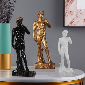 欧式大卫全身像雕塑办公室桌面创意人物装饰玄关客厅树脂美陈摆件